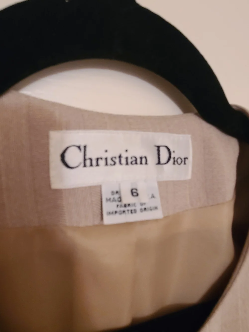 Dior Beige Pinstripe Coat with Gold Buttons